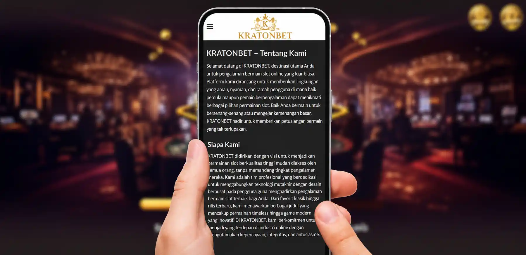 KRATONBET Tentang Kita Platform Permainan Simulasi Online Banner